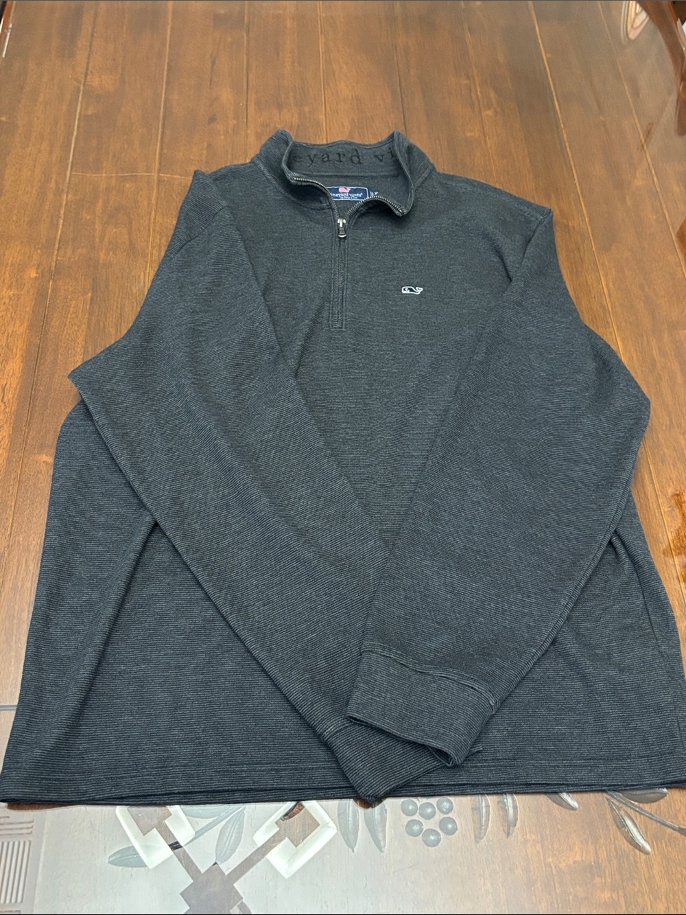 Vineyard Vines Men’s Dark Charcoal Half-Zip Pullover Sweater